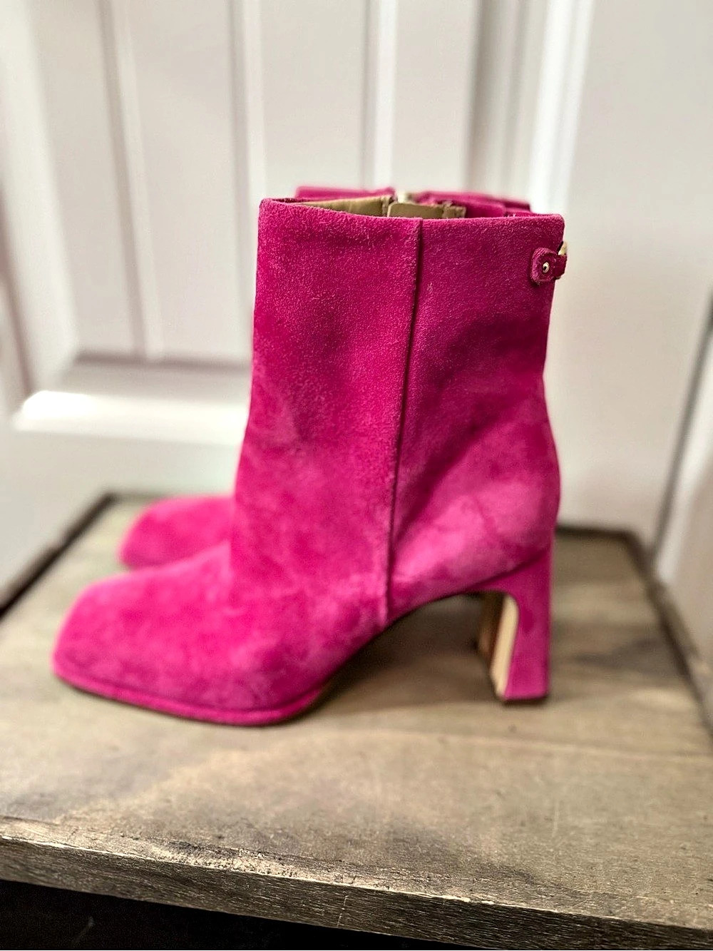 Sam EdelmanPink Suede Heeled Ankle Boots US 6.5